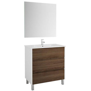 Eviva Majesty 32″ Bathroom Vanity with White Integrated Sink Vanity Eviva Dark Walnut